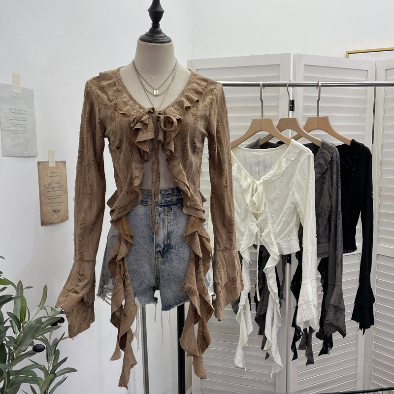 Embroidery Online - Kardigan damski w stylu wasteland ISAROSE,