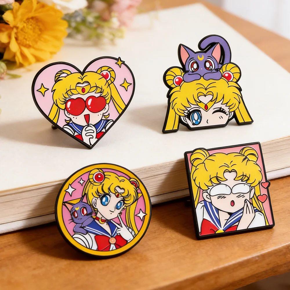 Embroidery Reddit - 4 sztuki emaliowanych przypinek w kształcie