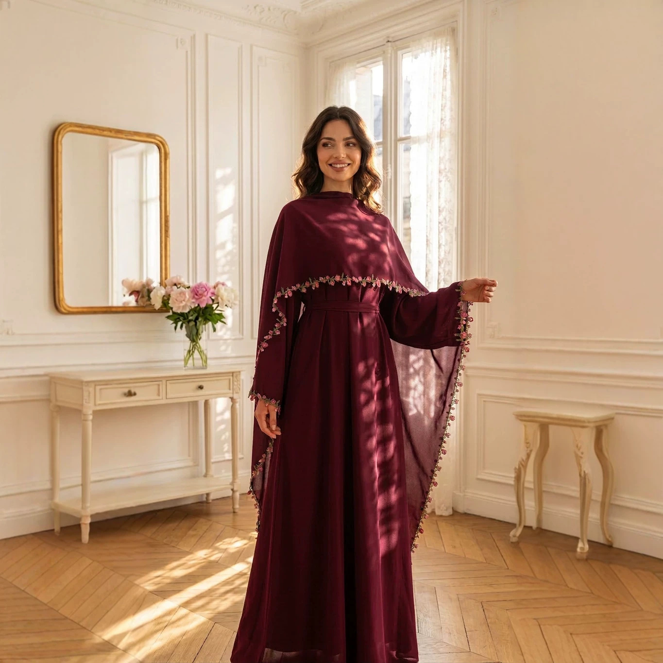 Eleganckie haftowane abaje, su – Embroidery Kebaya recenzja i cena