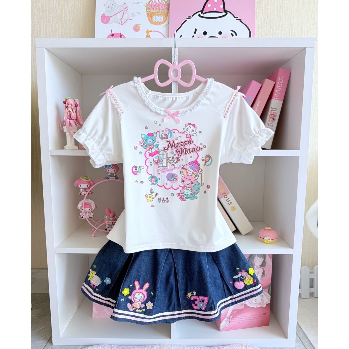 Japońskie słodkie zestawy spód – Embroidery Cotton Shirt recenzja i cena